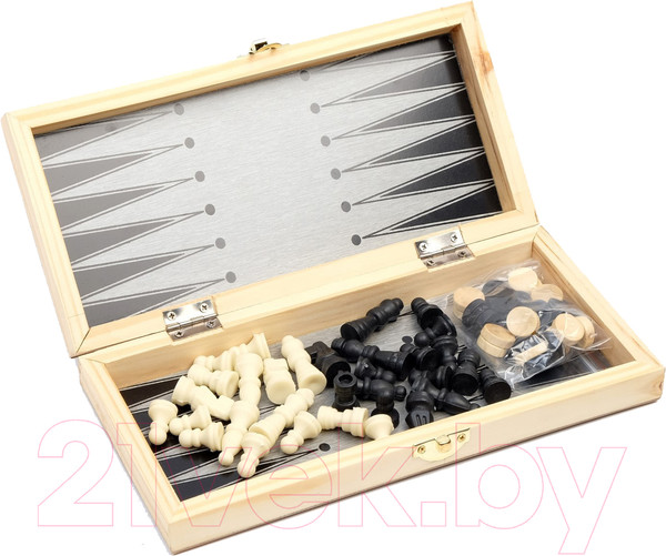 Изображение товара Набор настольных игр Sima-Land Шелест. Нарды, шахматы, шашки 3 в 1 / 2797364