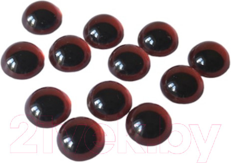 Изображение товара Набор глазок декоративных ХоббиБум Круглый зрачок. Стекло 12мм (12шт, коричневый)