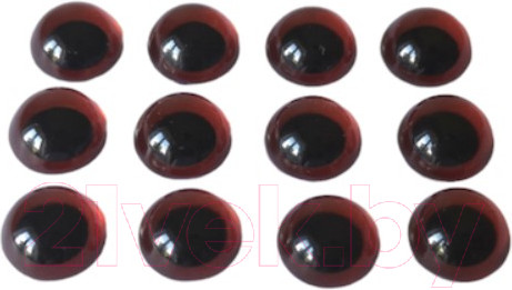 Изображение товара Набор глазок декоративных ХоббиБум Круглый зрачок. Стекло 12мм (12шт, коричневый)