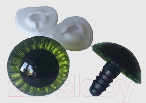 Изображение товара Набор глазок декоративных ХоббиБум Винтовые D23мм (10шт, зеленый)