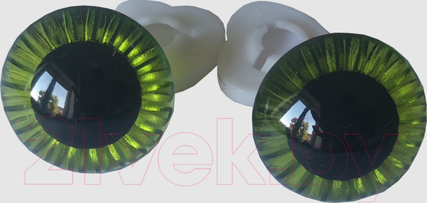 Изображение товара Набор глазок декоративных ХоббиБум Винтовые D23мм (10шт, зеленый)