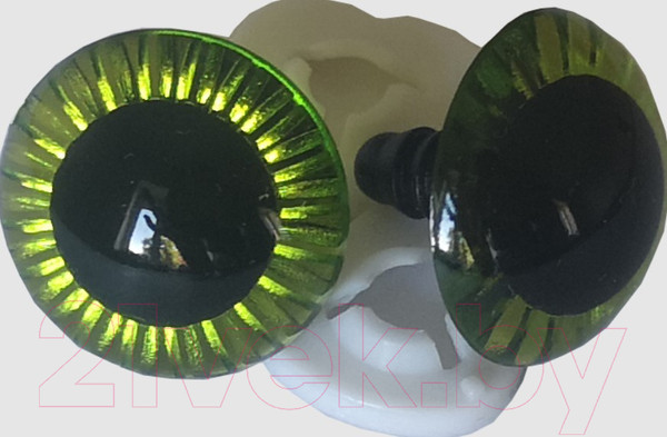 Изображение товара Набор глазок декоративных ХоббиБум Винтовые D23мм (10шт, зеленый)