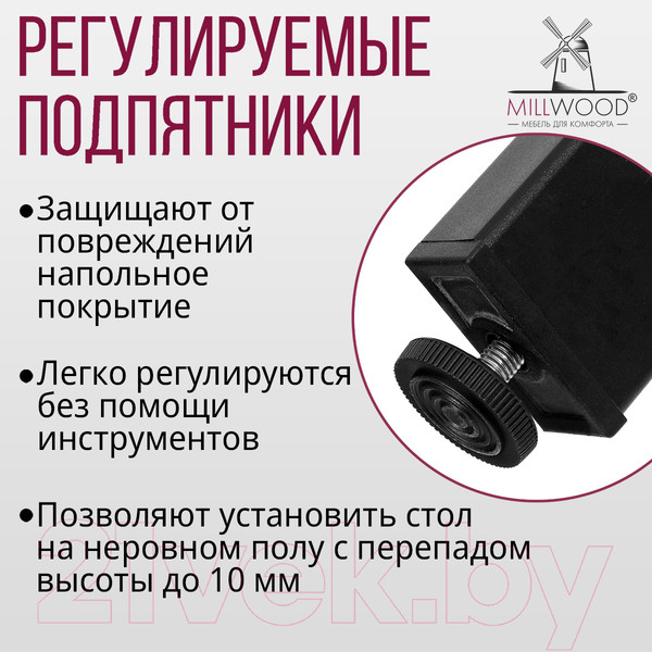 Изображение товара Подстолье Millwood Сеул 130x80 (металл черный)