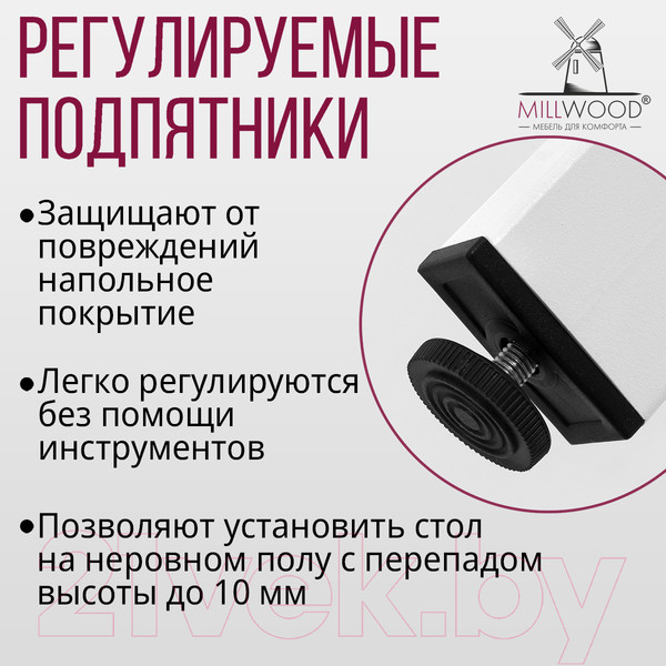 Изображение товара Подстолье Millwood Сеул 160x80 (металл белый)