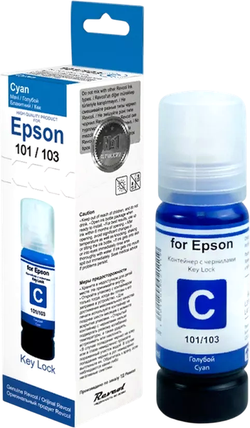 Изображение товара Контейнер с чернилами Revcol Для Epson серия L 101/103/106 / 6435 (70мл, Cyan Dye)
