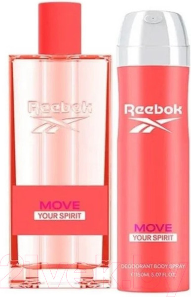 Изображение товара Парфюмерный набор Reebok Move Your Spirit For Woman Туалетная вода+Дезодорант-спрей (100мл+150мл)