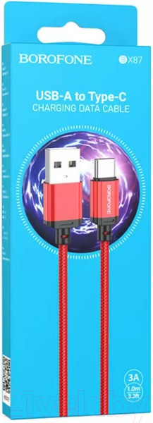 Изображение товара Кабель Borofone BX87 Type-C 2.4А (1м, красный)