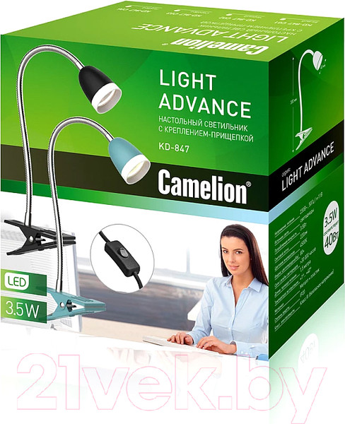 Изображение товара Настольная лампа Camelion KD-847 C03 /  014140 (серый)