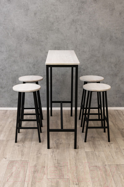 Изображение товара Табурет барный Stal-Massiv SMH-63 (дуб беленый/черный)