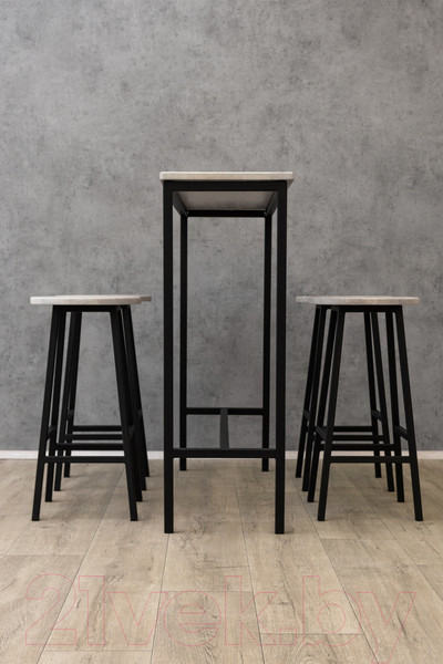 Изображение товара Табурет барный Stal-Massiv SMH-63 (дуб беленый/черный)