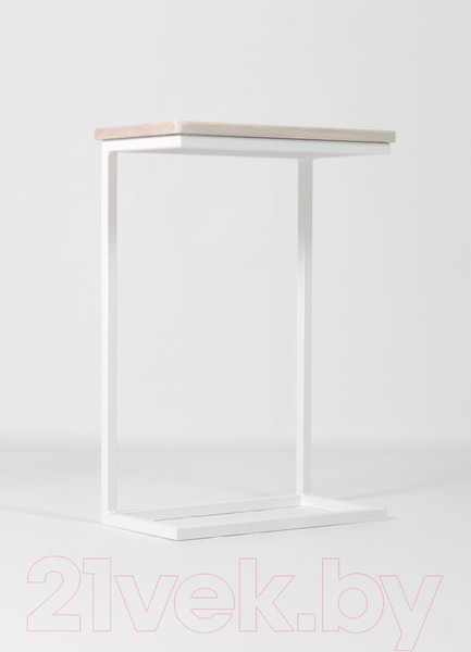 Изображение товара Приставной столик Stal-Massiv Goose (дуб беленый/белый)