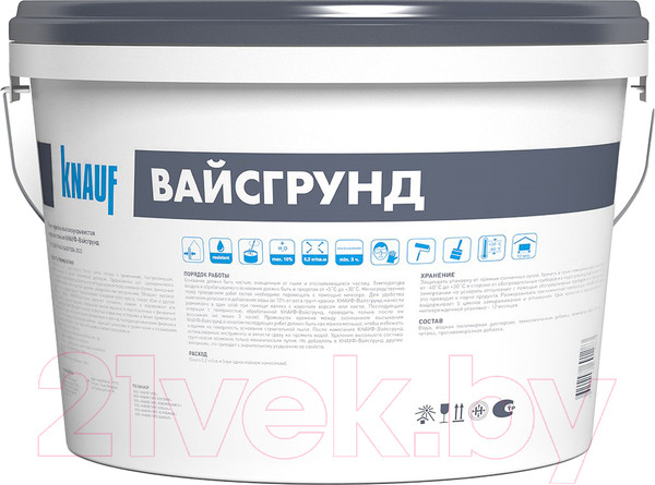 Изображение товара Грунтовка Knauf Вайсгрунд полимерная (15кг, белый)