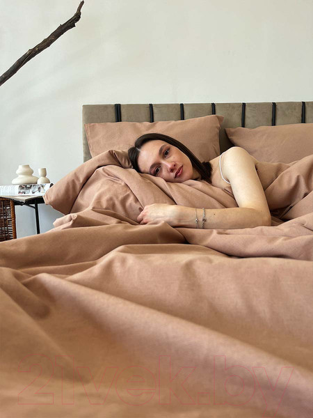 Изображение товара Комплект постельного белья Mio Tesoro 1.5сп / Лён150-11 (бежевый)