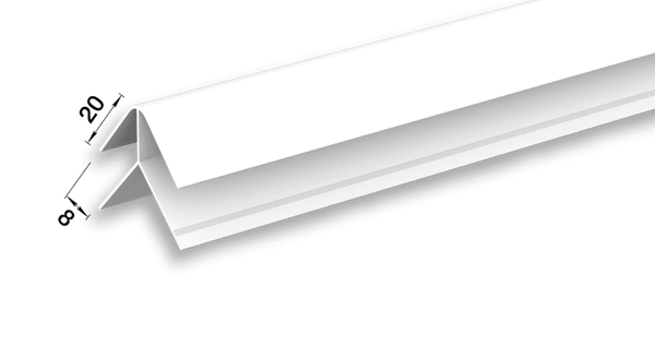 Изображение товара Угол для стеновой панели Ideal Ламини 8мм 001 Белый (3м, наружный)