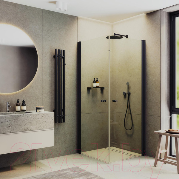 Изображение товара Душевой уголок MaybahGlass MGY-1292-6 (бесцветное стекло/черный)