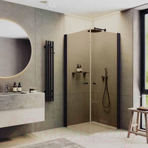 Изображение товара Душевой уголок MaybahGlass MGY-1302-6 (бронзовое стекло/черный)