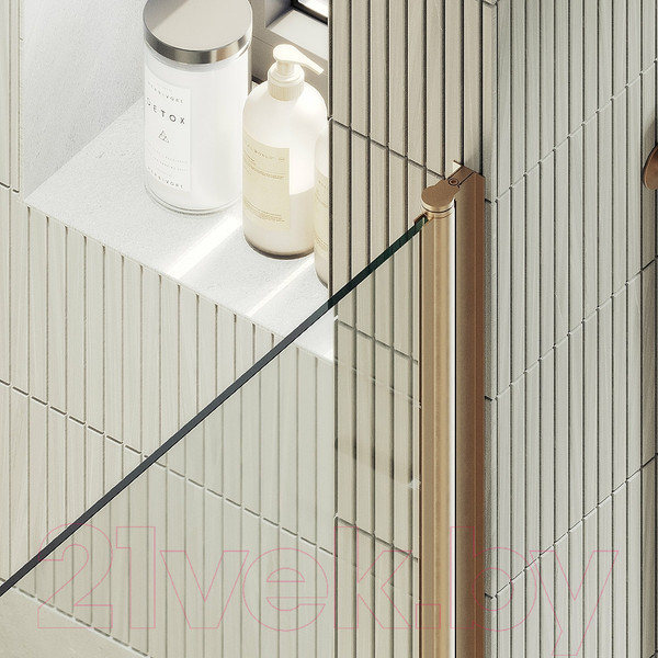 Изображение товара Душевая дверь MaybahGlass 80x198 / MGD-803-2 (бесцветное стекло/бронзовый)