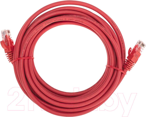Изображение товара Кабель Rexant U/UTP CAT 6 RJ45-RJ45 26AWG LSZH / 02-0293-5 (5м, красный)