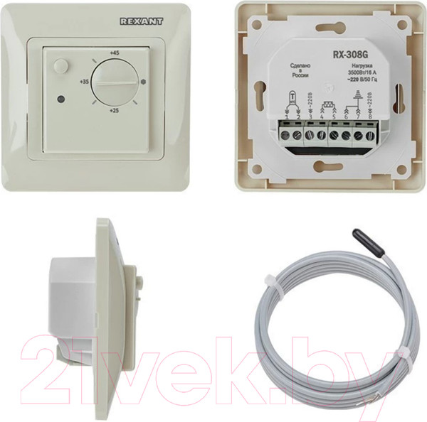Изображение товара Терморегулятор для теплого пола Rexant RX-308G / 51-0826 (бежевый)