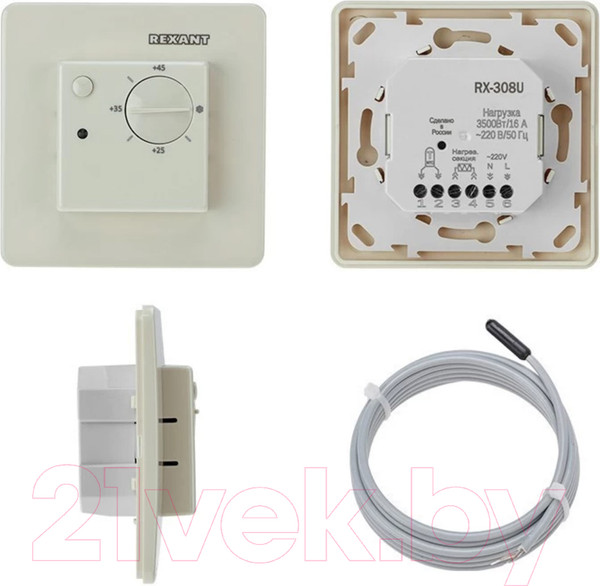 Изображение товара Терморегулятор для теплого пола Rexant RX-308U / 51-0824 (бежевый)
