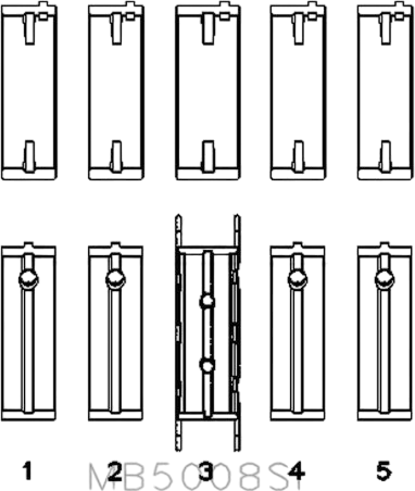 Изображение товара Комплект вкладышей двигателя King Auto MB5008SI STD