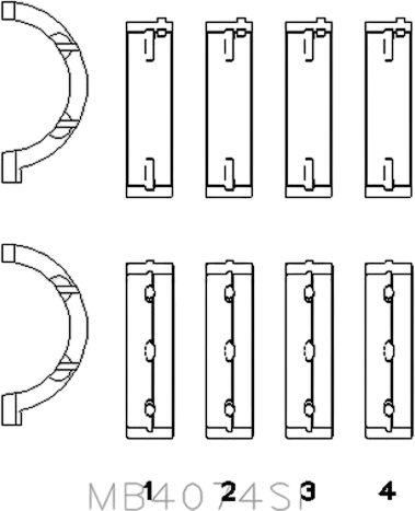 Изображение товара Комплект вкладышей двигателя King Auto MB4074SI 0.25