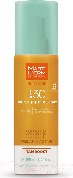 Изображение товара Спрей солнцезащитный Martiderm Sun Care Bronze SPF30 двухфазный (155мл)