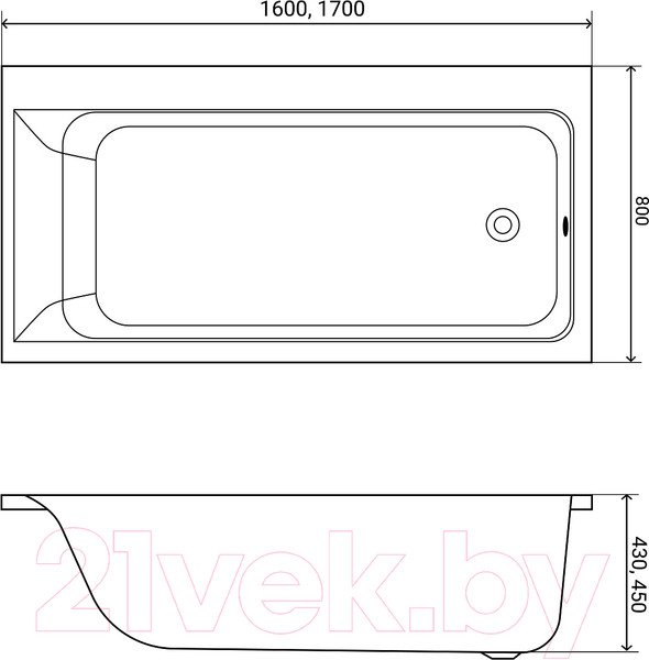 Изображение товара Ванна акриловая Lauter Seraphina 160x80 / 2112160R