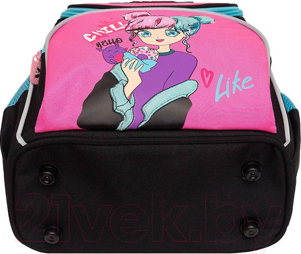 Изображение товара Школьный рюкзак Grizzly RAm-484-6 (черный/розовый)