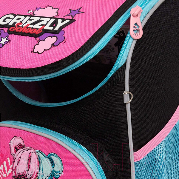 Изображение товара Школьный рюкзак Grizzly RAm-484-6 (черный/розовый)