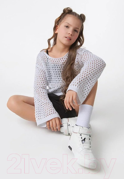 Изображение товара Джемпер детский Amarobaby Lattice / AB-OD24-LA26/00-128 (белый, р.128)