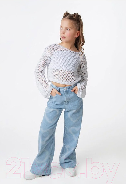 Изображение товара Джемпер детский Amarobaby Lattice / AB-OD24-LA26/00-128 (белый, р.128)