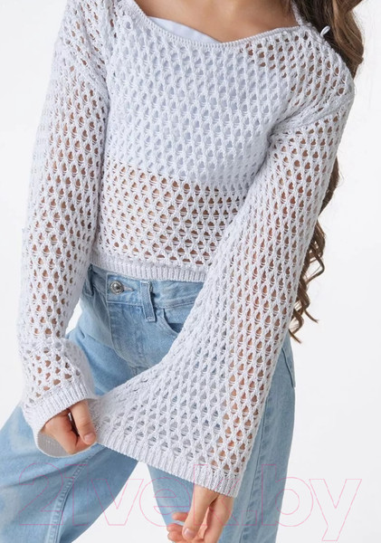 Изображение товара Джемпер детский Amarobaby Lattice / AB-OD24-LA26/00-128 (белый, р.128)