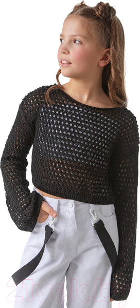 Изображение товара Джемпер детский Amarobaby Lattice / AB-OD24-LA26/09-140  (черный, р.140)