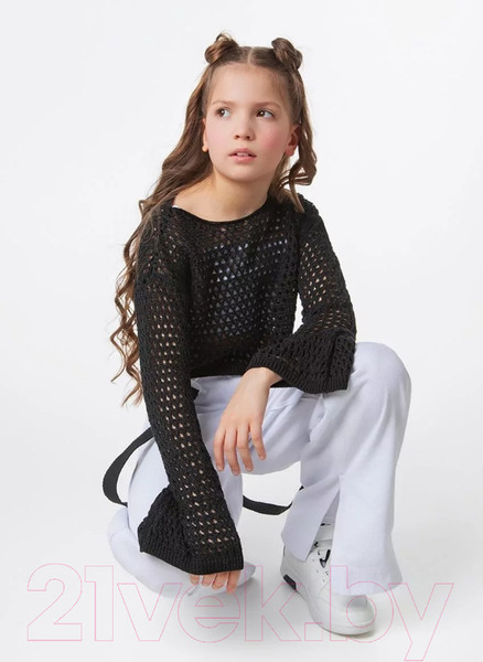 Изображение товара Джемпер детский Amarobaby Lattice / AB-OD24-LA26/09-140  (черный, р.140)