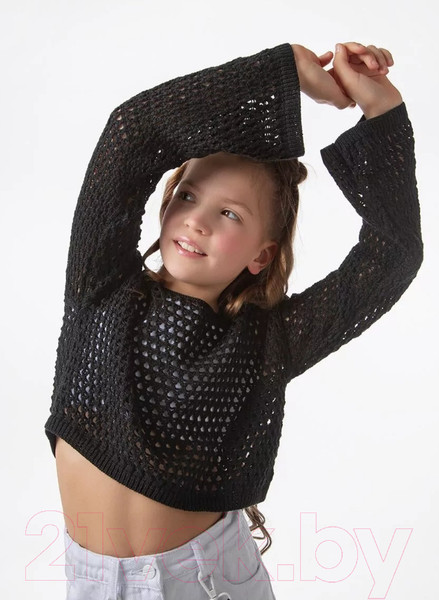 Изображение товара Джемпер детский Amarobaby Lattice / AB-OD24-LA26/09-140  (черный, р.140)