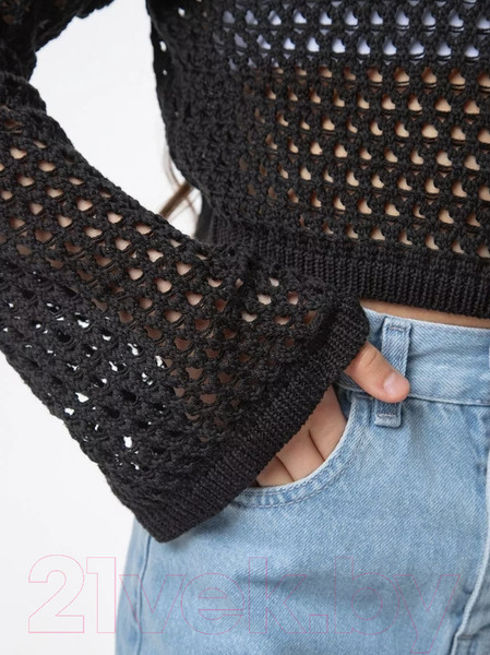 Изображение товара Джемпер детский Amarobaby Lattice / AB-OD24-LA26/09-140  (черный, р.140)