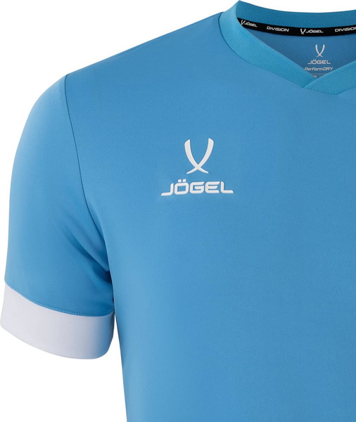 Изображение товара Футболка игровая футбольная Jogel Division PerFormDRY Union Jersey (L, голубой/белый/белый)