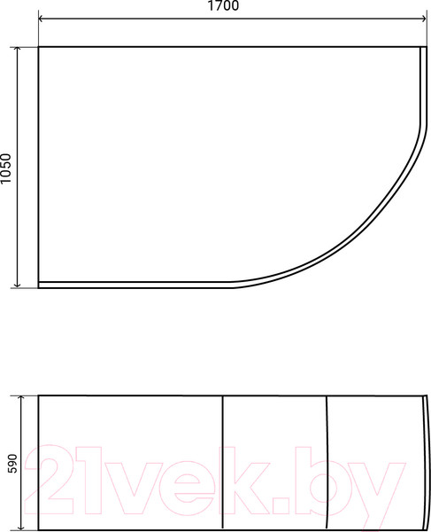 Изображение товара Ванна акриловая Lauter Geneva 170x105 / 2103170L