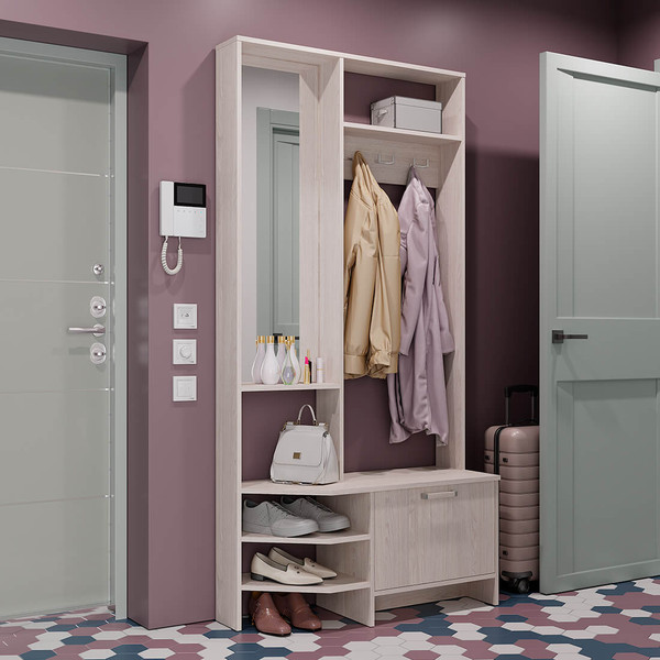 Изображение товара Секция в прихожую BTS Тео ПР-01 (ясень белый)