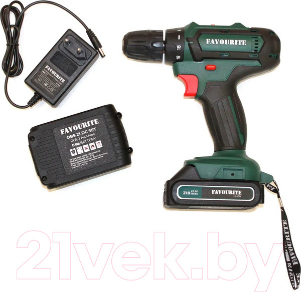 Изображение товара Аккумуляторная дрель-шуруповерт Favourite OBS 21 DC Set Promo