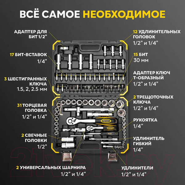 Изображение товара Универсальный набор инструментов Kranz KR-66-6694