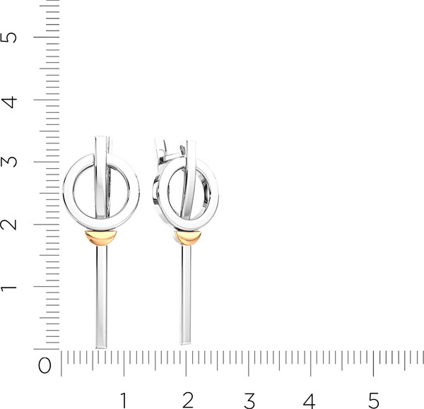 Изображение товара Серьги из серебра ZORKA 0300148.G14K (с золотой вставкой)