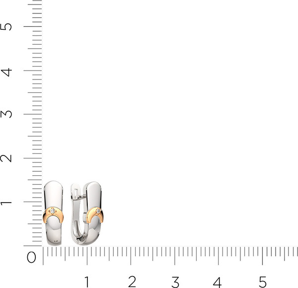 Изображение товара Серьги из серебра ZORKA 03D0003.G14K (с золотой вставкой и бриллиантами)