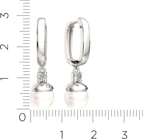 Изображение товара Серьги из серебра ZORKA 03101439 (с жемчугом и фианитами)