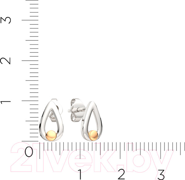 Изображение товара Серьги из серебра ZORKA 0300429.G14K (с золотой вставкой)