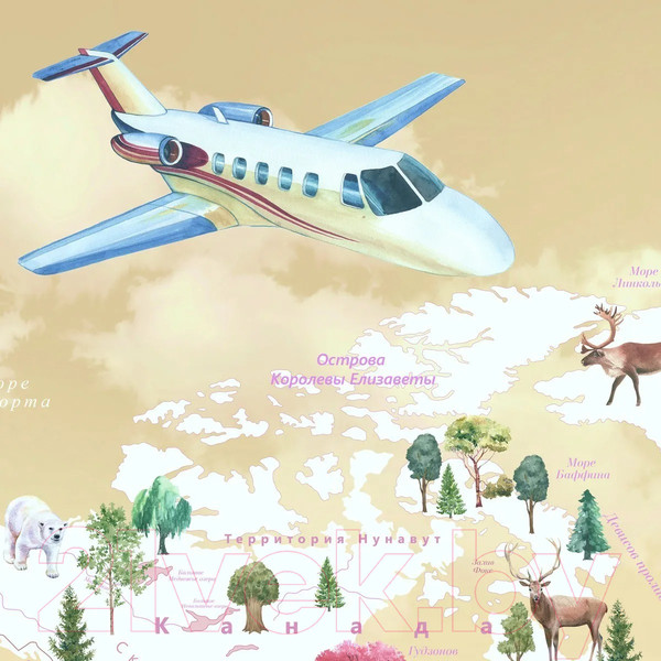 Изображение товара Фотообои листовые Citydecor Детская Карта мира 355 (400x260см)