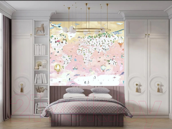 Изображение товара Фотообои листовые Citydecor Детская Карта мира 355 (400x260см)