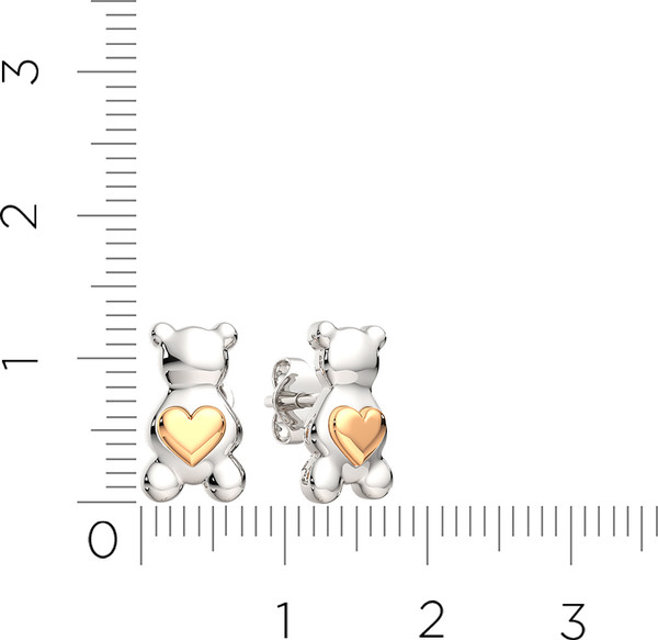 Изображение товара Серьги из серебра ZORKA 0300428.G14K (с золотой вставкой)