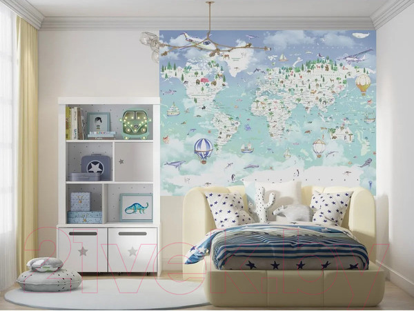 Изображение товара Фотообои листовые Citydecor Детская Карта мира 357 (400x260см)